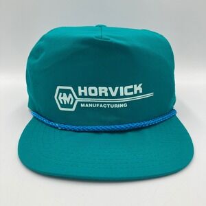 Vintage Horvick Manufacturing Otto Cap Teal Rope Adjustable Plastic Cord Hat